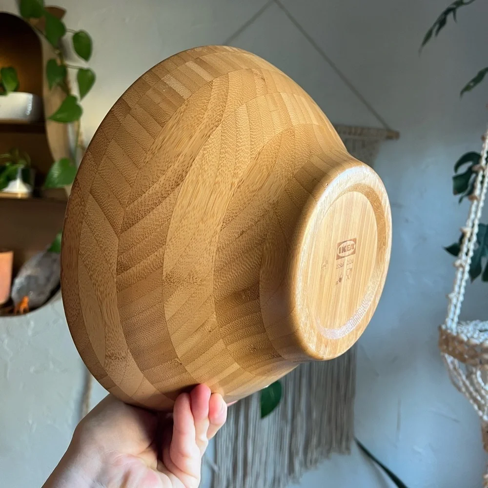 IKEA GRÖNSAKER Serving bowl, Bamboo Wooden Bowl Serving/Mixing Bowl